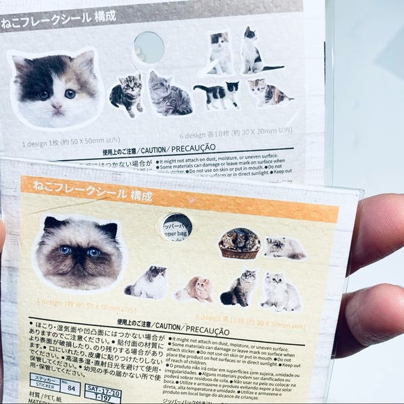Daiso Japan 6 Packs of Cute Cat Sticker flake seal - Picture 3 of 7
